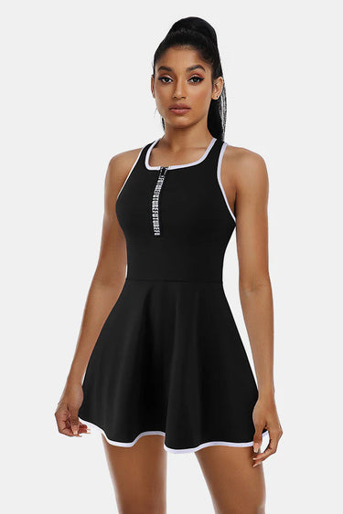 Sleeveless Black Tennis Dress